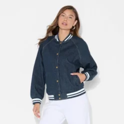 Women's Denim Varsity Jacket - Wild Fable™