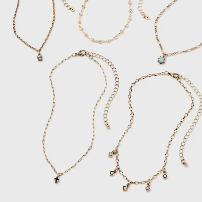 Mixed Charms And Tassel Choker Necklace Set 5pc - Wild Fable™ Gold 4 Mixed Charms And Tassel Choker Necklace Set 5pc - Wild Fable™ Gold - Image 2