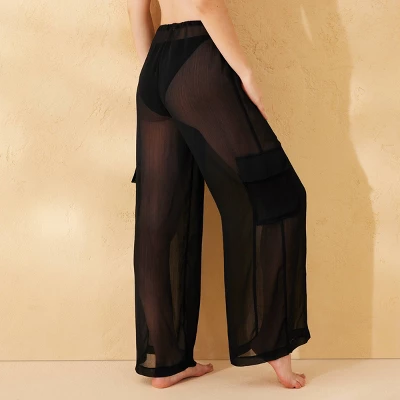 Women's Chiffon Swim Cover Up Cargo Pants - Wild Fable™ 3 Women's Chiffon Swim Cover Up Cargo Pants - Wild Fable™