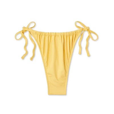 Women's Side-Tie Ultra High Leg Adjustable Coverage Bikini Bottom - Wild Fable™ Yellow 10 Women's Side-Tie Ultra High Leg Adjustable Coverage Bikini Bottom - Wild Fable™ Yellow - Image 8