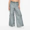 Women's Mid-Rise Wide Leg Cargo Pants - Wild Fable™ Light Teal Blue