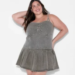 Women's Denim Buckle Corset Tank Top - Wild Fable™ Gray Wash -Wild Fable Store GUEST 8d035162 af3d 4631 9784 ecb5036edb54