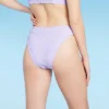 Women's Wavy Terry Textured Mid-Waist Ultra High Leg Cheeky Bikini Bottom - Wild Fable™ Lilac Purple