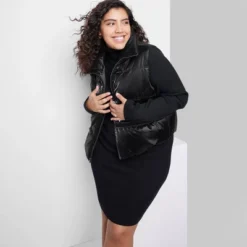 Women's Iridescent Cropped Puffer Vest - Wild Fable™ Black -Wild Fable Store GUEST 8e3de4cc b49f 4c95 8e7c c4834e5b911f