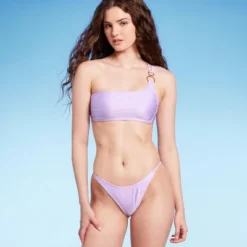Women's Side Tab High Leg Cheeky Bikini Bottom - Wild Fable™ Shiny Light Purple 10 Women's Side Tab High Leg Cheeky Bikini Bottom - Wild Fable™ Shiny Light Purple -Wild Fable Store GUEST 90b06255 9603 4411 acd1 89a594becb5c