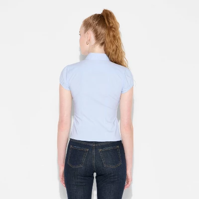 Women's Puff Sleeve Button-Down Shirt - Wild Fable™ 4 Women's Puff Sleeve Button-Down Shirt - Wild Fable™ - Image 2