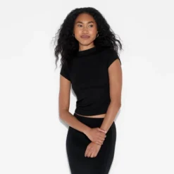 Women's Slim Fit Short Sleeve Mock Turtleneck T-Shirt - Wild Fable™