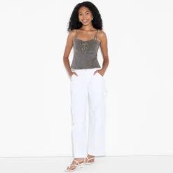 Women's Denim Buckle Corset Tank Top - Wild Fable™ Gray Wash -Wild Fable Store GUEST 949bdd63 b891 41f3 89e4 36845dc96161