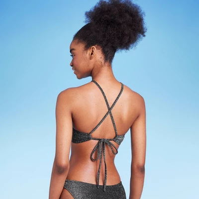 Women's High Next Halter Bralette Bikini Top - Wild Fable™ Black Lurex 3 Women's High Next Halter Bralette Bikini Top - Wild Fable™ Black Lurex