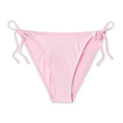 Women's Side-Tie Scoop Front High Leg Cheeky Bikini Bottom - Wild Fable™ Light Pink Lurex -Wild Fable Store GUEST 988fed45 2a75 4d31 ad99 190ef987fa51