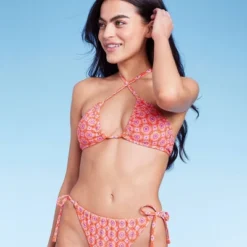 Women's U Bralette Multiway Bikini Top - Wild Fable™ Orange Tile Print -Wild Fable Store GUEST 9ae2c4fa 6a12 4c17 9492 adbb31b8d21f