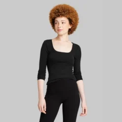 Women's Long Sleeve Scoop Neck T-Shirt - Wild Fable™