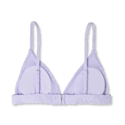 Women's Wavy Terry Textured Triangle Bikini Top - Wild Fable™ Lilac Purple 8 Women's Wavy Terry Textured Triangle Bikini Top - Wild Fable™ Lilac Purple - Image 6