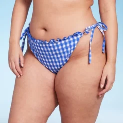 Women's Side-Tie Ultra High Leg Super Cheeky Bikini Bottom - Wild Fable™ Cobalt Blue Gingham Print 17 Women's Side-Tie Ultra High Leg Super Cheeky Bikini Bottom - Wild Fable™ Cobalt Blue Gingham Print -Wild Fable Store GUEST a5153fd8 a209 4f3b 9778 094031493ab2