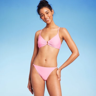 Women's Side Tab Extra Cheeky Bikini Bottom - Wild Fable™ Pink 4 Women's Side Tab Extra Cheeky Bikini Bottom - Wild Fable™ Pink - Image 2