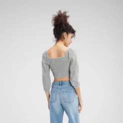 Women's Tie-Front Bubble Sleeve Top - Wild Fable™ -Wild Fable Store GUEST aa4371cb a163 4b0e 8a1e 335b25724988