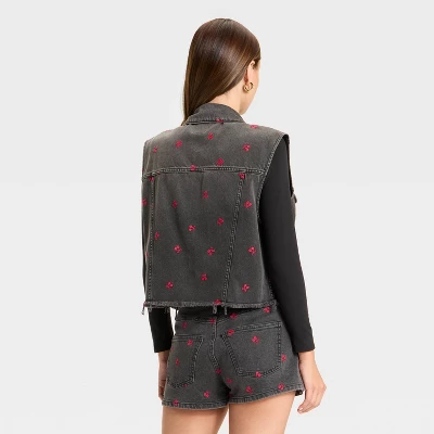 Women's Denim Oversized Trucker Vest - Wild Fable™ Black Wash 3 Women's Denim Oversized Trucker Vest - Wild Fable™ Black Wash