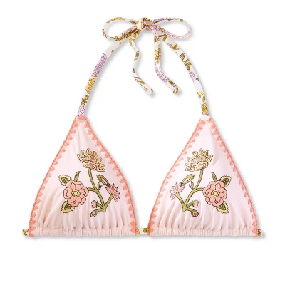 Women's Embroidered Detail Triangle Bikini Top - Wild Fable™ Multi Floral Print 7 Women's Embroidered Detail Triangle Bikini Top - Wild Fable™ Multi Floral Print - Image 5