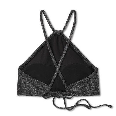 Women's High Next Halter Bralette Bikini Top - Wild Fable™ Black Lurex 8 Women's High Next Halter Bralette Bikini Top - Wild Fable™ Black Lurex - Image 6