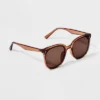 Women's Plastic Round Sunglasses - Wild Fable™ Brown: UV Protection, Recycled Frame, Polycarbonate Lens -Wild Fable Store GUEST ac443bb4 8ee4 45b9 9303 c31871f584b8