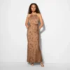 Women's Jacquard Maxi Empire Waist Dress - Wild Fable™ Brown Floral 2 Women's Jacquard Maxi Empire Waist Dress - Wild Fable™ Brown Floral -Wild Fable Store GUEST af2ff474 c761 4932 8f08 5750a8891341