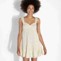 Women's Mini Embroidered Flutter Cap Sleeve Babydoll Dress - Wild Fable™ White 8 Women's Mini Embroidered Flutter Cap Sleeve Babydoll Dress - Wild Fable™ White -Wild Fable Store GUEST af477e47 2f34 4fff 9f88 785d26be2105