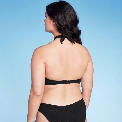 Women's Cross Front Pucker Textured Halter Bikini Top - Wild Fable™ 6 Women's Cross Front Pucker Textured Halter Bikini Top - Wild Fable™ - Image 4