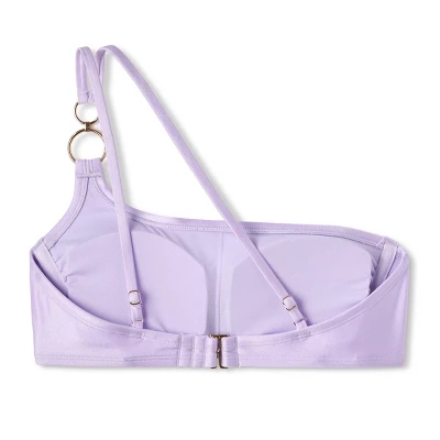 Women's Ring Detail One Shoulder Bralette Bikini Top - Wild Fable™ Shiny Light Purple 8 Women's Ring Detail One Shoulder Bralette Bikini Top - Wild Fable™ Shiny Light Purple - Image 6