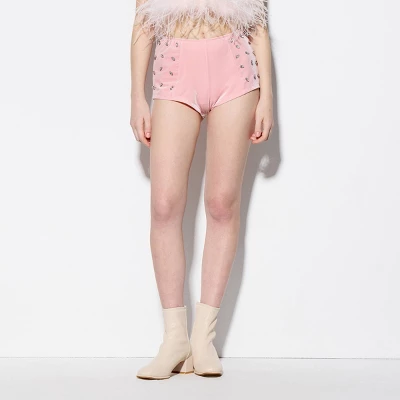 Women's Crushed Velvet Micro Shorts - Wild Fable™ Pink 5 Women's Crushed Velvet Micro Shorts - Wild Fable™ Pink - Image 3