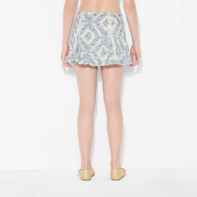 Women's Above Knee Godet Full Skirt - Wild Fable™ Blue Floral 4 Women's Above Knee Godet Full Skirt - Wild Fable™ Blue Floral - Image 2