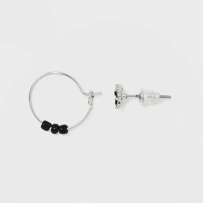 Star Hamsa And Evil Eye Stud Earring Set 30ct - Wild Fable™ Silver 3 Star Hamsa And Evil Eye Stud Earring Set 30ct - Wild Fable™ Silver