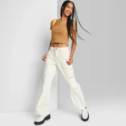 Women's High-Rise Cargo Baggy Jeans - Wild Fable™ Off-White 8 Women's High-Rise Cargo Baggy Jeans - Wild Fable™ Off-White -Wild Fable Store GUEST b7e40712 f8ea 4363 a50c 0f2642a9d94b