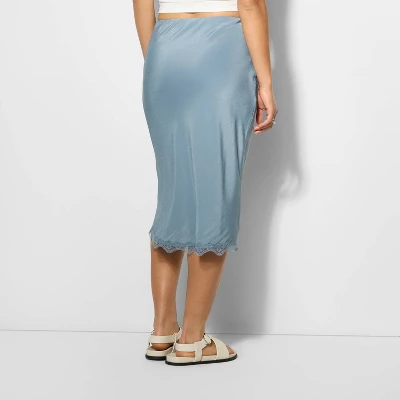Women's Lace Trim Midi A-Line Skirt - Wild Fable™ 4 Women's Lace Trim Midi A-Line Skirt - Wild Fable™ - Image 2