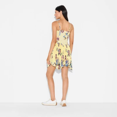 Women's Hankie Hem Mini A-Line Dress - Wild Fable™ Assorted Yellows Floral 4 Women's Hankie Hem Mini A-Line Dress - Wild Fable™ Assorted Yellows Floral - Image 2