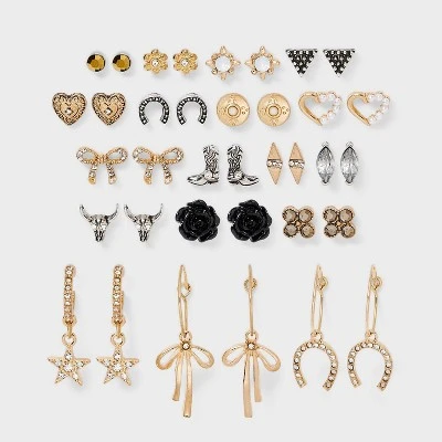 Western Earring Set 18pc - Wild Fable™ Gold/Silver 5 Western Earring Set 18pc - Wild Fable™ Gold/Silver - Image 3