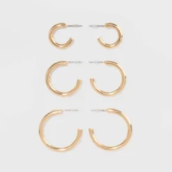 Open Graduated Size Hoop Earring Set 3ct - Wild Fable™ Gold: Nickel-Free Metal, Post Closure 5 Open Graduated Size Hoop Earring Set 3ct - Wild Fable™ Gold: Nickel-Free Metal, Post Closure -Wild Fable Store GUEST c0b1aa19 e2a1 484b beb0 49e148218f01