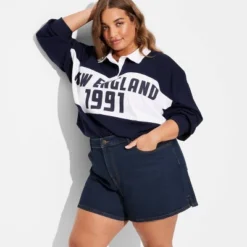 Women's Foundational Curvy Heritage Denim Shorts - Wild Fable™ Dark Wash -Wild Fable Store GUEST c22e0145 ac35 4f17 b785 69f13b1f97b4