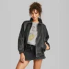 Women's Distressed Faux Leather Bomber Jacket - Wild Fable™ Black 1 Women's Distressed Faux Leather Bomber Jacket - Wild Fable™ Black -Wild Fable Store GUEST c4013042 9e42 49a2 9d2d d721707c769e