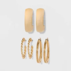 Frozen Chain And Chunky Hoop Trio Earring Set 3pc - Wild Fable™ Gold: Nickel-Free Metal Jewelry 27 Frozen Chain And Chunky Hoop Trio Earring Set 3pc - Wild Fable™ Gold: Nickel-Free Metal Jewelry -Wild Fable Store GUEST c5a1651d 63f9 4b82 894c 6a89797b6d27