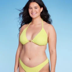 Women's Butterfly Charm Plisse Textured Triangle Bikini Top - Wild Fable™ -Wild Fable Store GUEST c5f6d5e2 ab22 4b51 b89c 783658a403c0