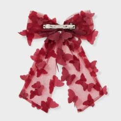 3D Butterfly Bow Hair Barrette - Wild Fable™ Maroon: Fashionable Hair Accessory For Styling And Securing
