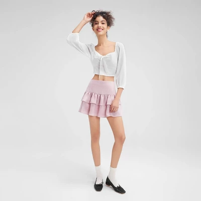 Women's Plaid Ruffle Mini Skirt - Wild Fable™ 4 Women's Plaid Ruffle Mini Skirt - Wild Fable™ - Image 2