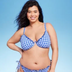 Women's Ruffle Trim Textured Underwire Bikini Top - Wild Fable™ Cobalt Blue Gingham Print 17 Women's Ruffle Trim Textured Underwire Bikini Top - Wild Fable™ Cobalt Blue Gingham Print -Wild Fable Store GUEST d883a899 df36 4ead ac6e d9d2cfe69ece