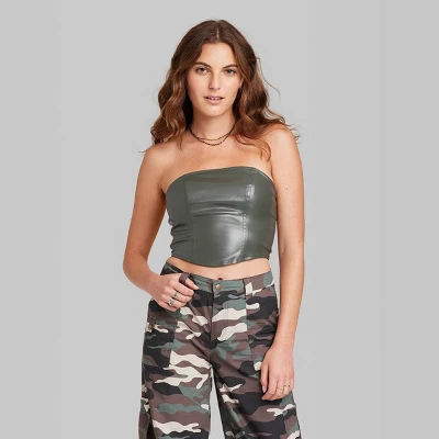 Women's Faux Leather Tube Top - Wild Fable™ 3 Women's Faux Leather Tube Top - Wild Fable™