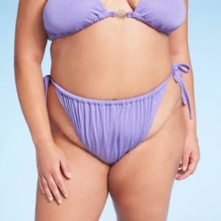 Women's Side-Tie Extra Cheeky High Leg Lurex Plisse Textured Bikini Bottom - Wild Fable™ Purple 7 Women's Side-Tie Extra Cheeky High Leg Lurex Plisse Textured Bikini Bottom - Wild Fable™ Purple -Wild Fable Store GUEST e2d3c877 652a 4d70 b2aa bc9b9795ed84
