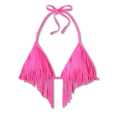 Women's Fringe Detail Triangle Bikini Top - Wild Fable™ Magenta 7 Women's Fringe Detail Triangle Bikini Top - Wild Fable™ Magenta - Image 5