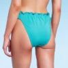 Women's Ruffle Detail High Leg Cheeky Bikini Bottom - Wild Fable™