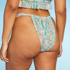 Women's Wide Strap Adjustable High Leg Bikini Bottom - Wild Fable™ Green Floral Print 10 Women's Wide Strap Adjustable High Leg Bikini Bottom - Wild Fable™ Green Floral Print -Wild Fable Store GUEST eb08b05e ba88 48b9 82e5 5ca2039cea18