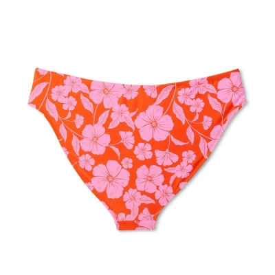 Women's Low-Rise Hipster Bikini Bottom - Wild Fable™ Orange/Pink Tropical Print 6 Women's Low-Rise Hipster Bikini Bottom - Wild Fable™ Orange/Pink Tropical Print - Image 4