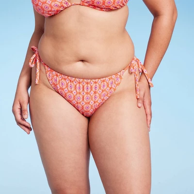 Women's Ultra High Leg Adjustable Coverage Bikini Bottom - Wild Fable™ Orange Tile Print 6 Women's Ultra High Leg Adjustable Coverage Bikini Bottom - Wild Fable™ Orange Tile Print - Image 4